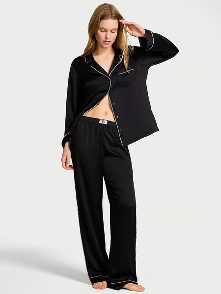 Glazed Satin Shine Long Pajama Set