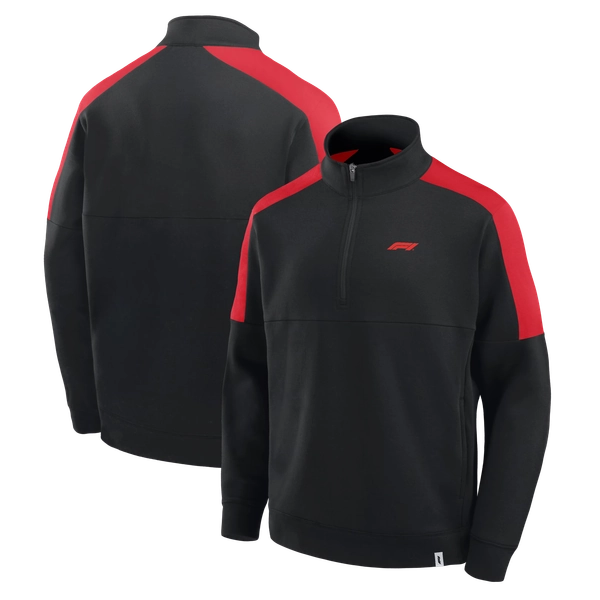 Men's Fanatics Black Formula 1 Quarter-Zip Pullover