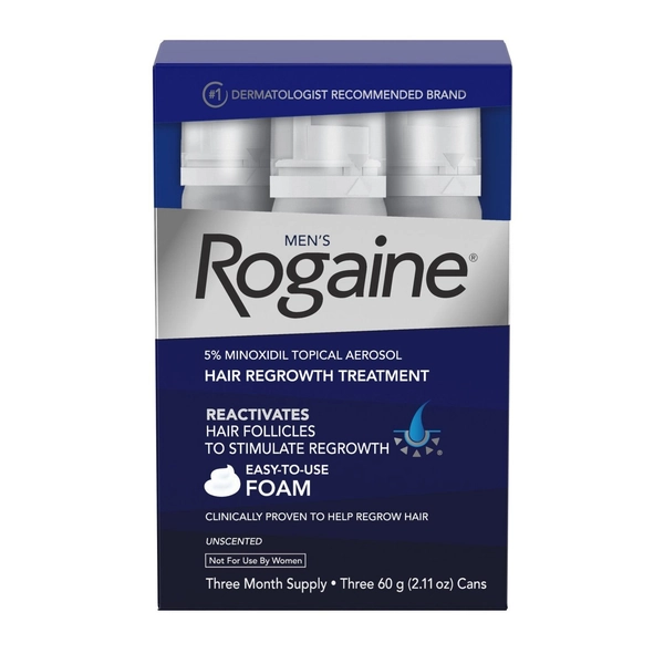 Rogaine Men's 5% Minoxidil Foam for Hair Regrowth, 1 Month Supply, 3 Month Supply