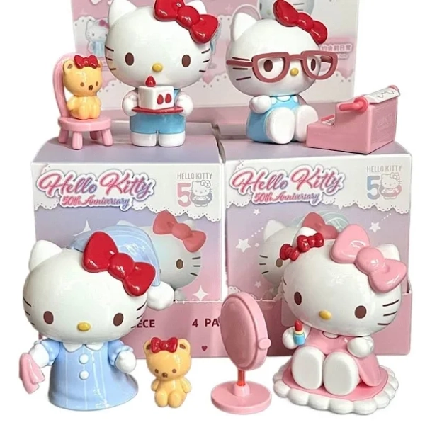 Genuine Sanrio Anime Kawaii Hello Kitty Action Figures Model