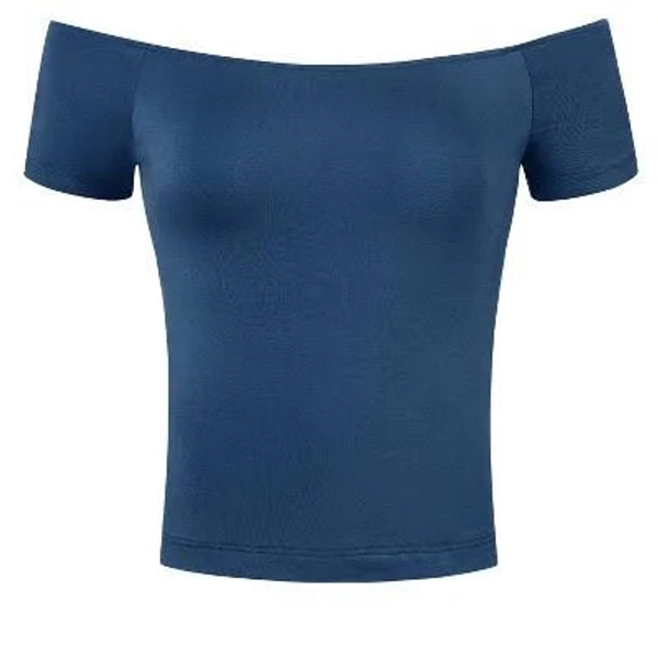 Inspire Chic Women's Off The Shoulder Stretchy Fabric Crop Top