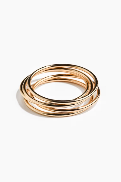 Lot de 5 bracelets jonc - Doré