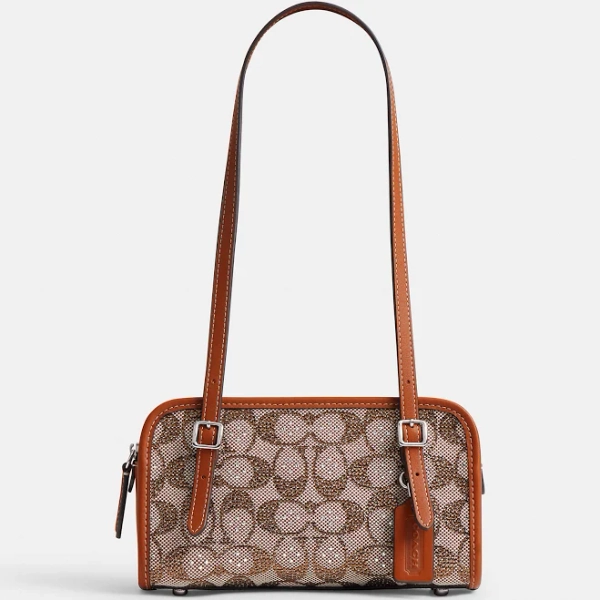 Coach Women's Crystal Signature Jacquard Swing Zip Bag
