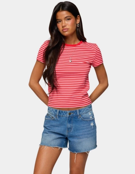 EDIKTED Nessie Striped Tee - RED