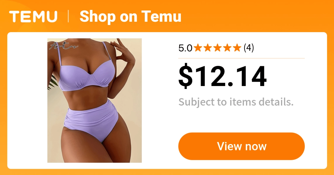 2026 new swimsuit split womens bikini two piece solid color - Temu