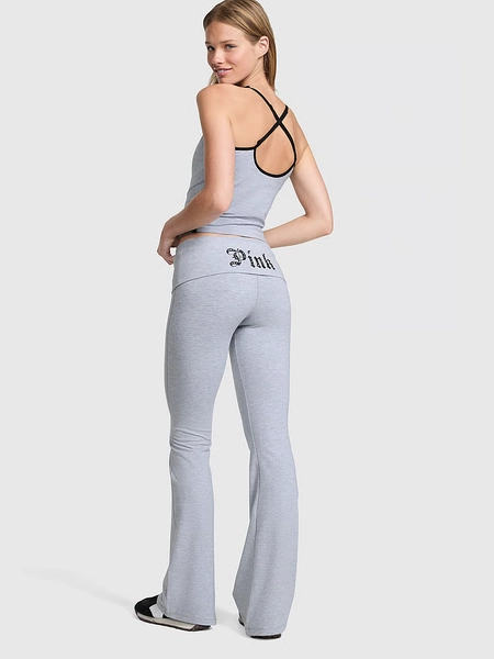 All-Day Cotton Foldover Flare Leggings
