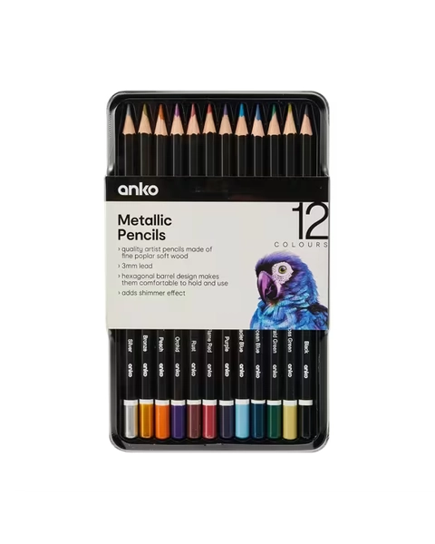 12 Pack Metallic Pencils - Multi - One Size