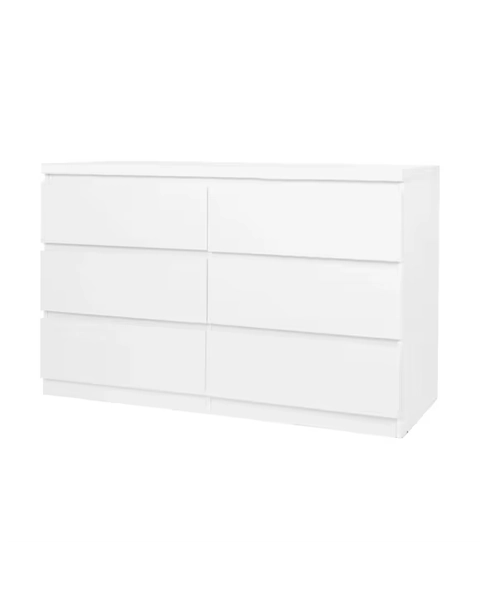 6 Drawer Dresser - White - White - One Size