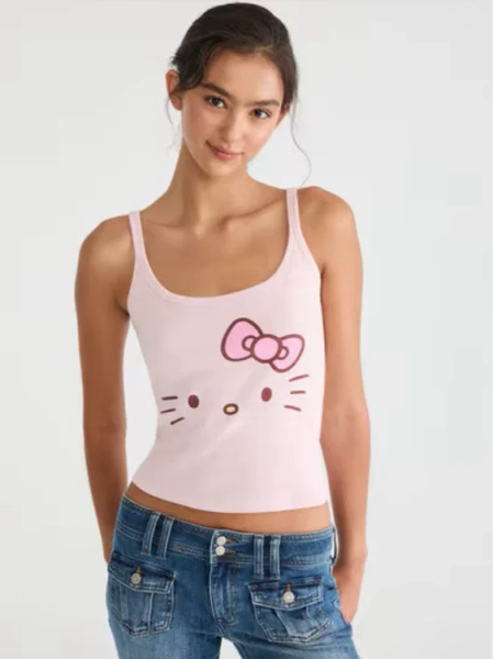 Hello Kitty | Aero Kitty Face Cropped Tank