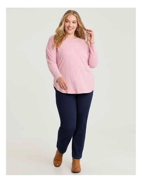 Cotton Hi-lo Seam Detail Top Pastel Pink