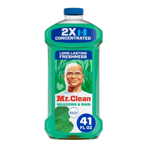 Mr. Clean Dilute Meadows & Rain Multi-Surface Cleaner - 41 fl oz: Plastic Bottle, Multipurpose, Liquid Formula