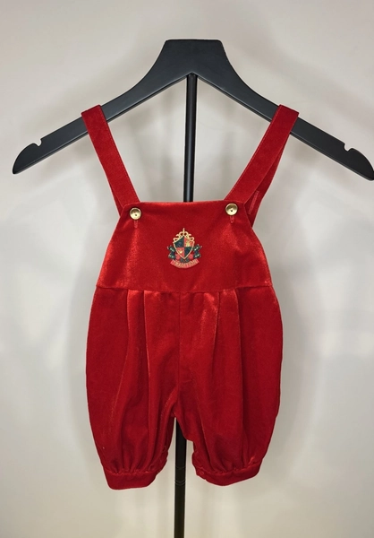 VTG Baby Red Velvet Knickerall Overalls 12 Months TRADITION CREST Made in USA