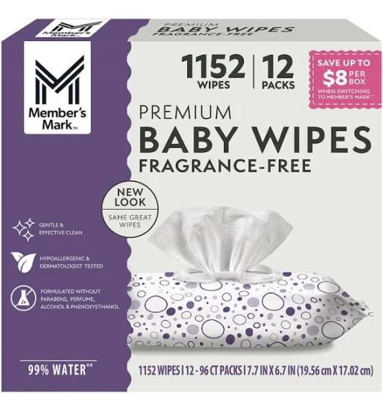 Member's Mark Premium Fragrance Free Baby Wipes