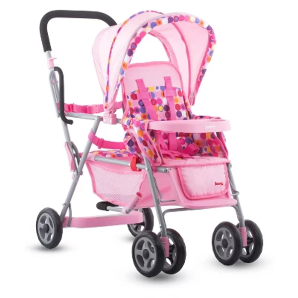 Joovy Baby Doll Caboose Tandem Stroller - Pink Dot