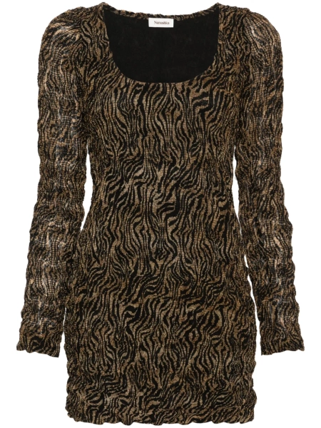 Nanushka robe courte Frensi à imprimé zèbre | XS