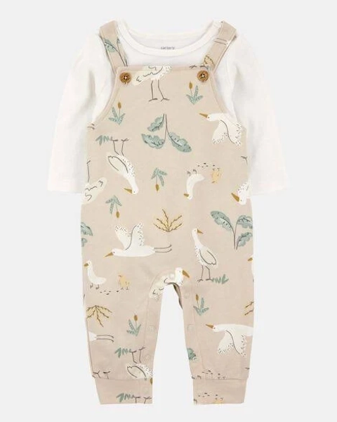 Carter's Baby Boys 2-Piece Bird Print Tee & Overall Set
