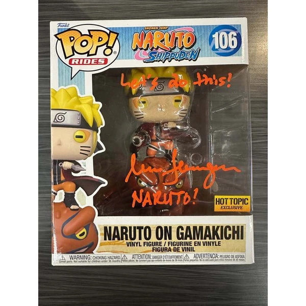 Funko POP! Rides: Naruto Shippuden - Naruto on Gamakichi [6 Inch] (Hot Topic) (Signature/Maile Flanagan/JSA) #106