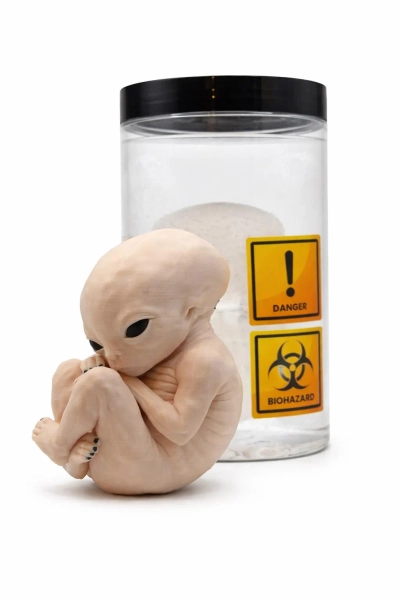 Alien in a Jar, Creepy Specimen Display, Sci Fi Oddities Decor, Horror Collectible