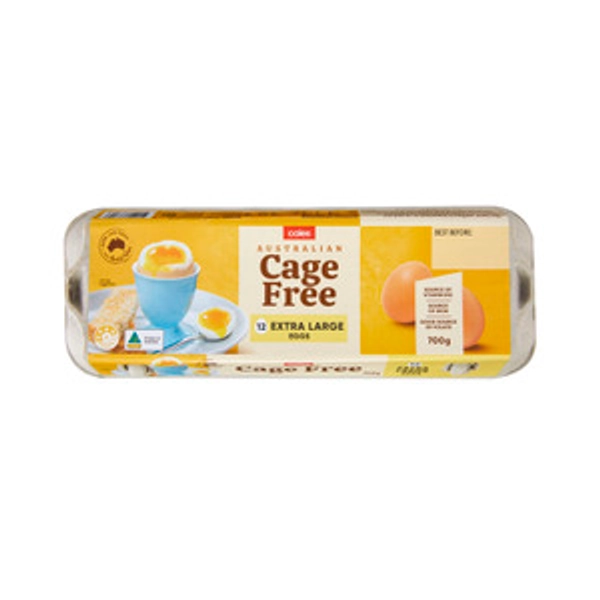 Coles Cage Free Eggs 12 Pack | 700g