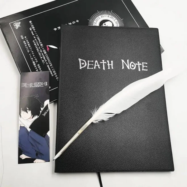 Wjzb0028 Soft Rubber Death Note Yagami Light Cosplay Notebook And Quill-Pen