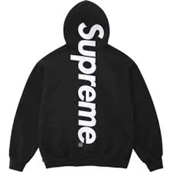 Black Supreme Satin-Applique-Hoodie