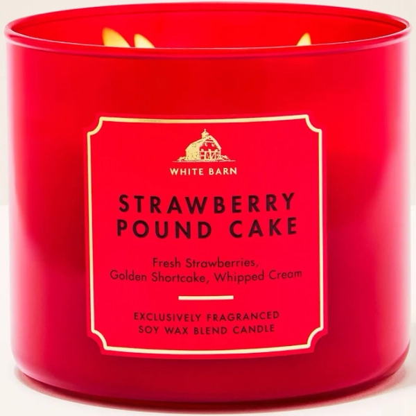 Bath & Body Works Strawberry Pound Cake 3-Wick Candle