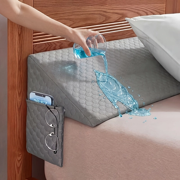 Bed Wedge Pillow for Mattresses, Filler for Beds, Closer for Headboards, Sleeping Pillows Against Headboards Or Walls, Featuring A Removable Cover, for Room Decor Designed to Help with Snoring, Machine Mattress Wedge with Filling, Mother's Day Gifts.