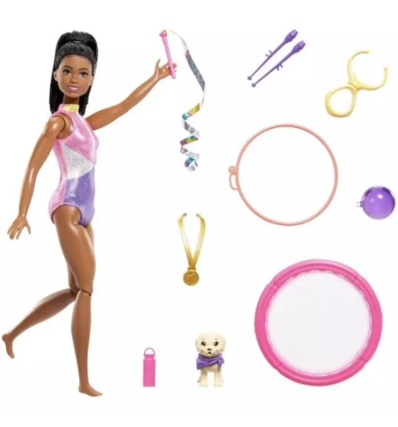 Barbie "Brooklyn" Gymnast Doll & Playset with Fashion Doll Toy New with Box