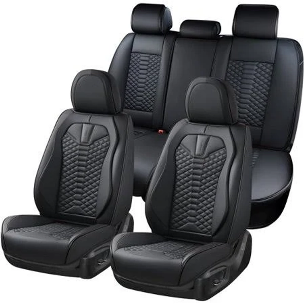 Coverado Waterproof Faux Leather Front and Back Seat Covers