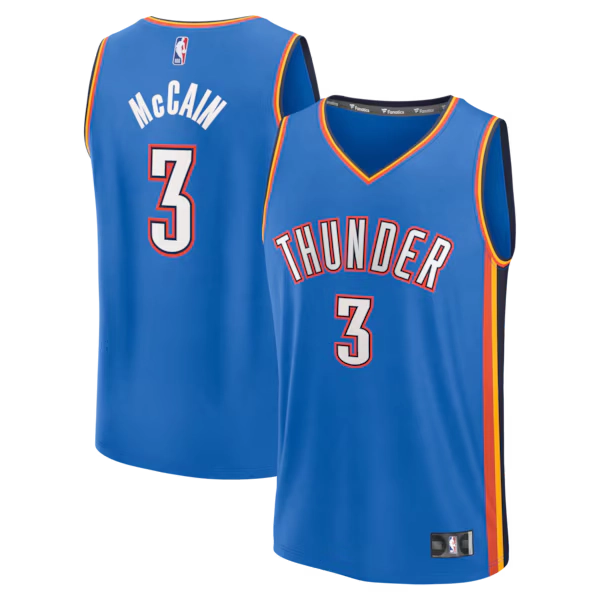 Men's Oklahoma City Thunder Jared McCain Fanatics Blue Fast Break Replica Jersey - Icon Edition