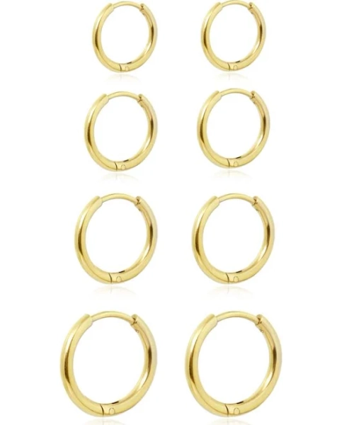 Dainty Lightweight 14K Gold Plated Small Huggie Hoop CZ Stud Earrings