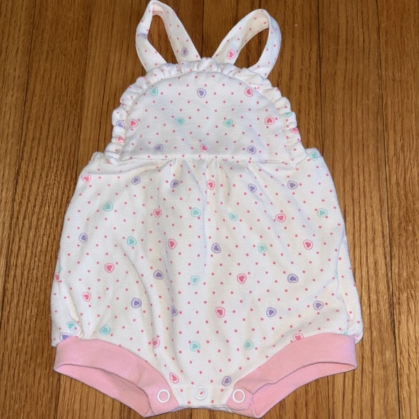 Celebrity KIDS VINTAGE 80s Baby Girls’  Hearts Bubble Romper 6-9 Months
