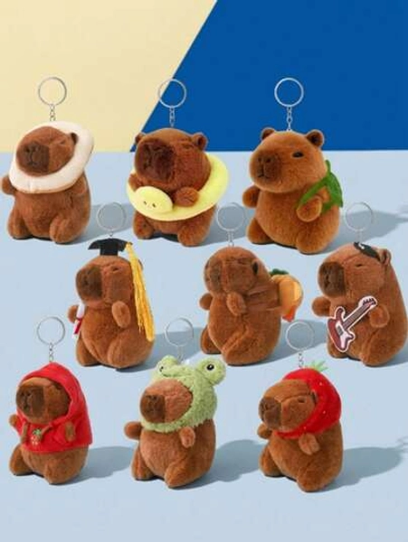 Capybara Plush Keychain Pendant, Soft Plush Doll Backpack Pendant, Car Bag Keychain Decoration Gift Keychain, Capybara, Capybara Plush, Capybara, Crocheted Capybara, Capybara Bag - Size Pink Sweatshirt