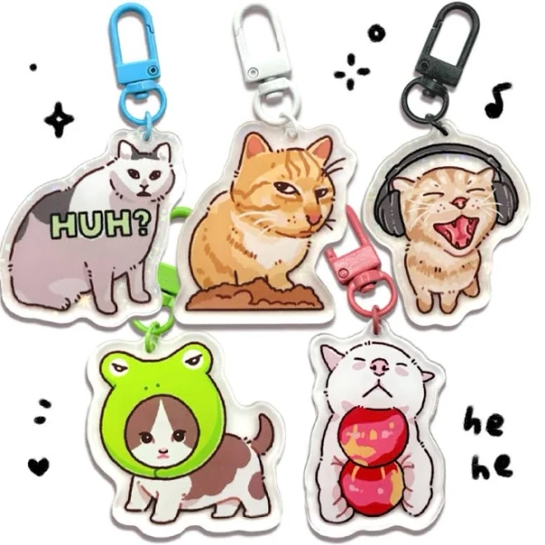 Funny Cat Meme Keychain