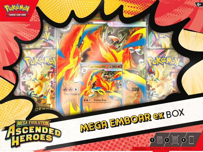 Pokemon TCG: Mega Evolution - Ascended Heroes Mega Emboar ex Box - Walmart.com