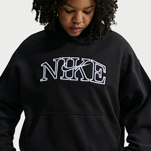 Nike Studio Fleece Medium Weight Women's Oversized Pullover Logo Hoodie