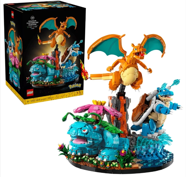 LEGO Pokémon Venusaur, Charizard & Blastoise Building Set, 6838 Pieces, Set 72153 - Walmart.com