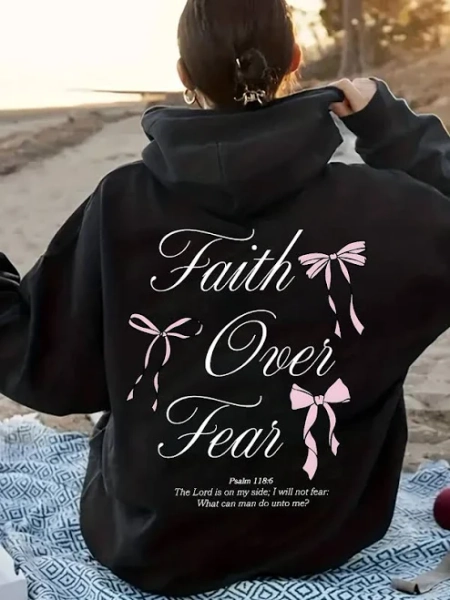 Faith Over Fear Bow Hoodie