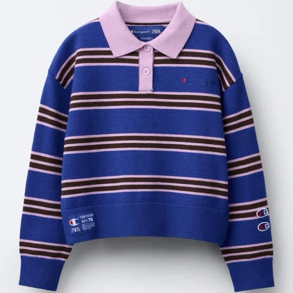 Zara Kids Striped Embroidered Sweater