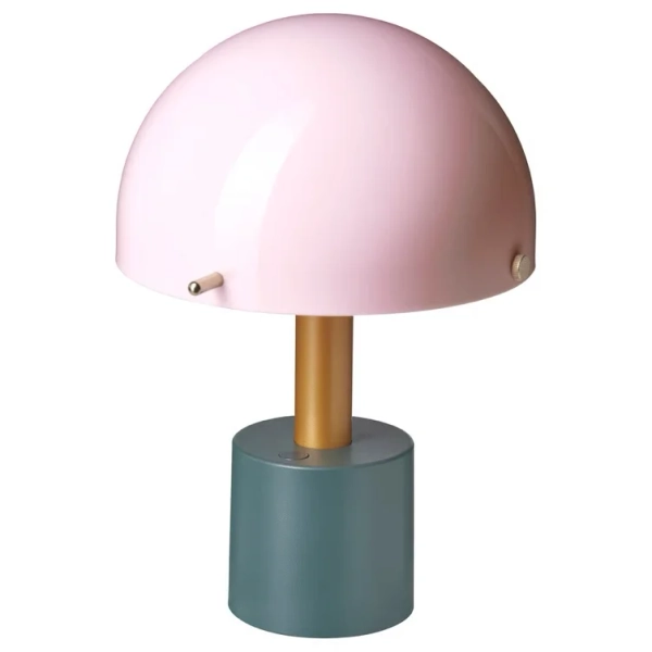NÖDMAST LED portable lamp, battery operated - light pink/dark gray-green 10 ¼ "