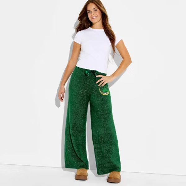 Wicked x Katie Kime Women's Graphic Sweater Pants - Emerald Green M