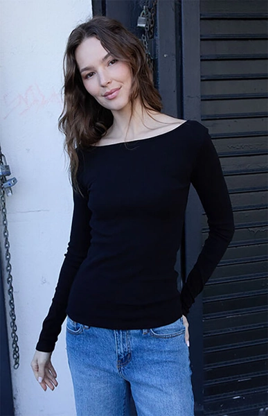 Black Jennie Long Sleeve Top