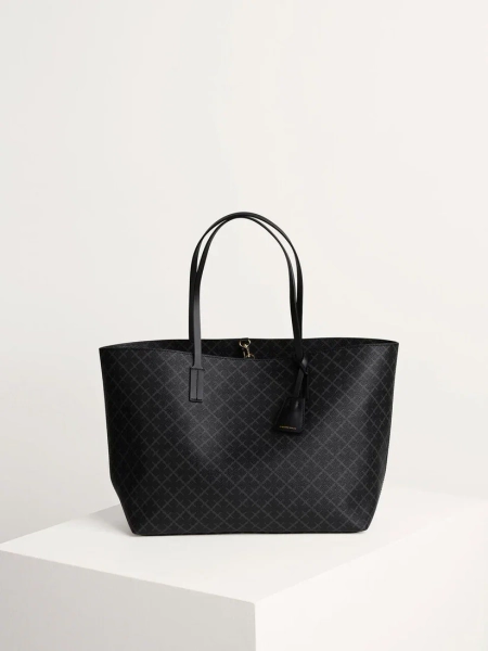 Abigail Printed Tote Bag Charcoal