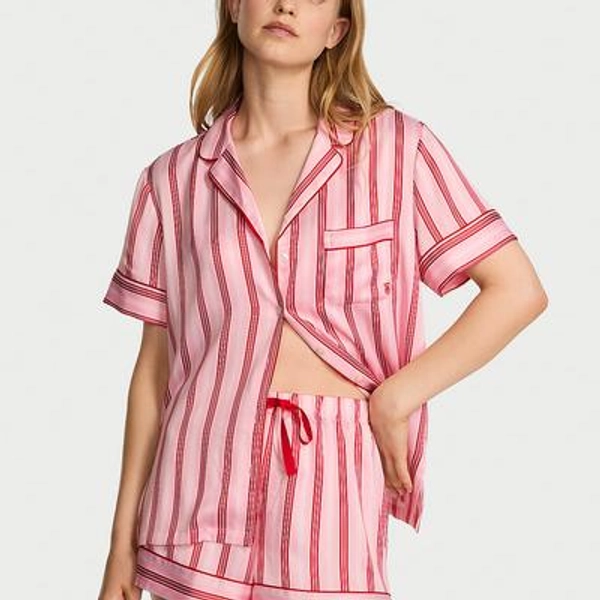 Women's Victoria's Secret Glazed Satin Short Pajama Set