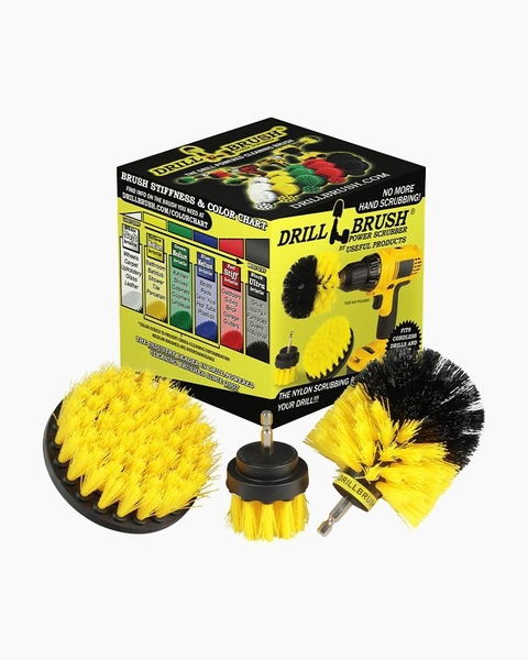Drill Brush Kit - Yellow Medium Bristles