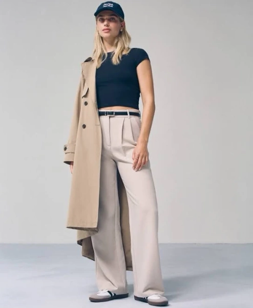 Women's abercrombie & fitch A&F Sloane Tailored Wide Leg Pant