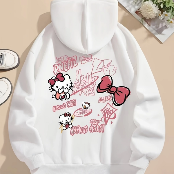 graphic print hoodie, drawstring casual hooded sweatshirt for winter & fall, Women's clothing