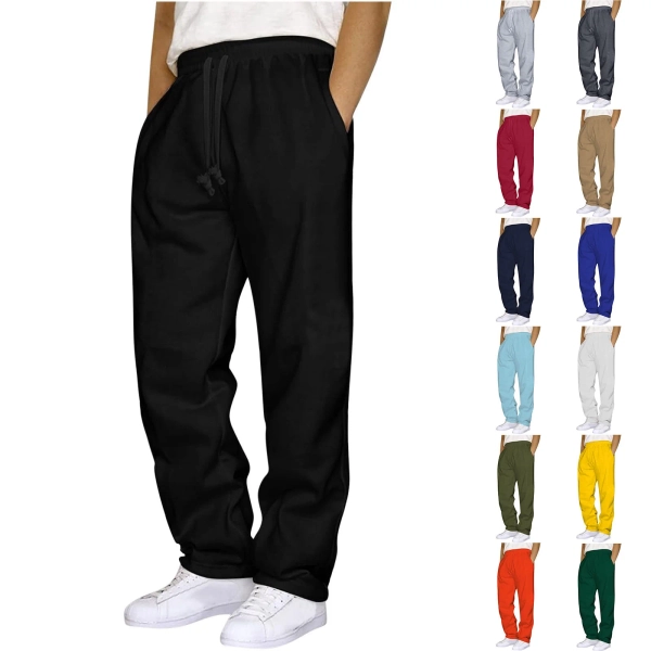 LIBRCLO Mens Sweatpants with Pockets Athletic Workout Sweat Pants Running Joggers Sweatpants Open Bottom, Gray L