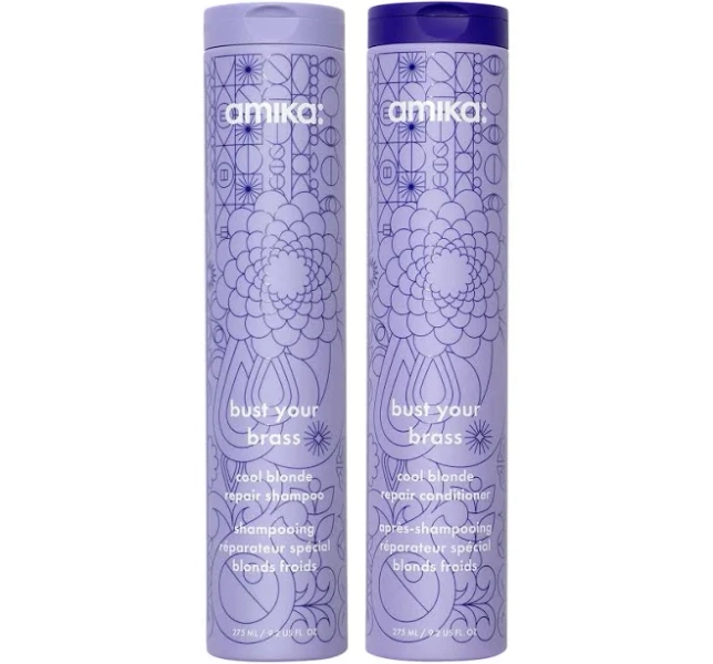 Amika Bust Your Brass Cool Blonde Shampoo and Conditioner Duo