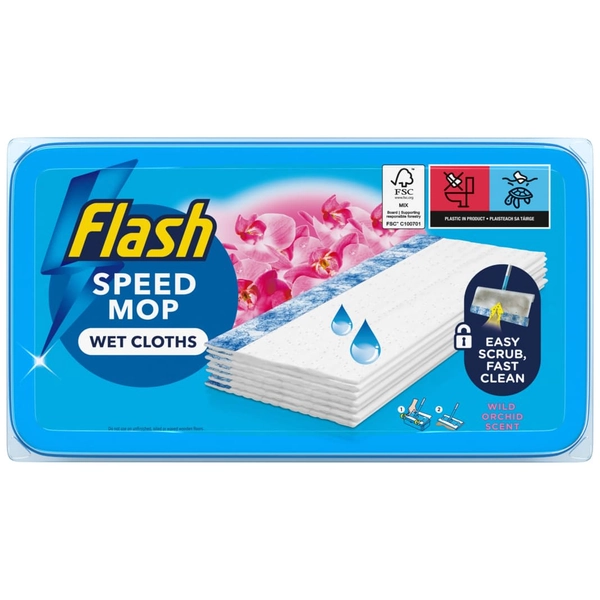 Flash Speed Mop Wet Cloths 24pk - Wild Orchid
